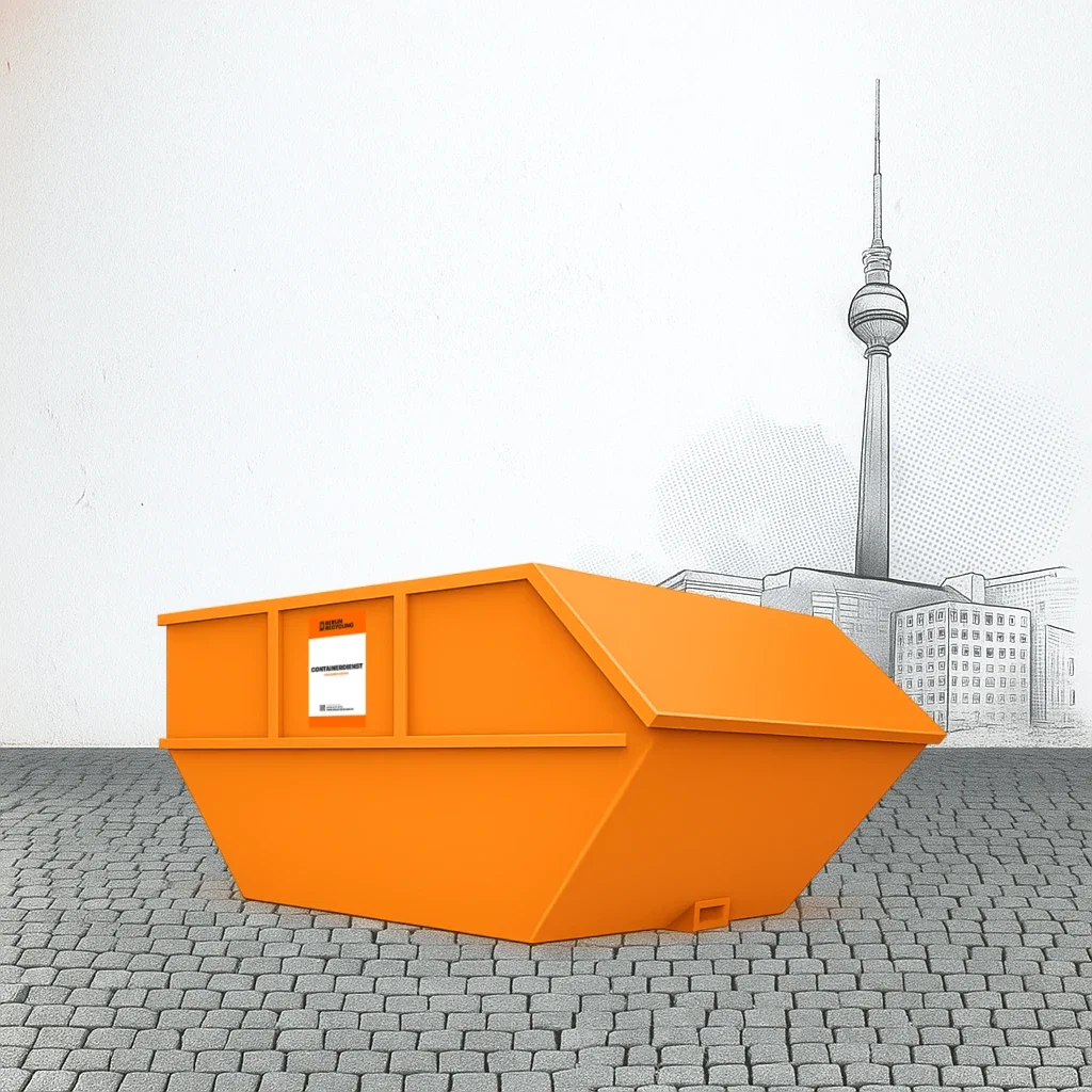 Muldencontainer von Berlin Recycling mit Deckel